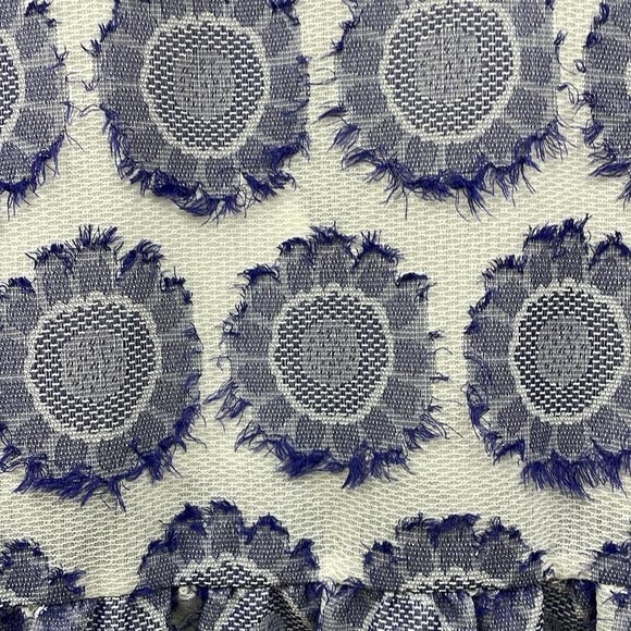 Anthropologie Maeve Floral Sunburst Surplice Peplum Blouse Boho Blue XS - Picture 10 of 11